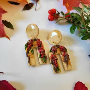 Naušnice "jesenske bobice na potkovi"